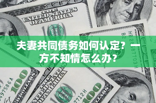 武汉夫妻共同债务如何认定？一方不知情怎么办？