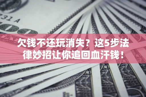 武汉欠钱不还玩消失？这5步法律妙招让你追回血汗钱！