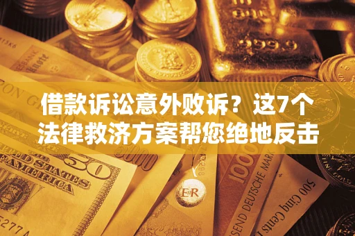 武汉借款诉讼意外败诉？这7个法律救济方案帮您绝地反击！