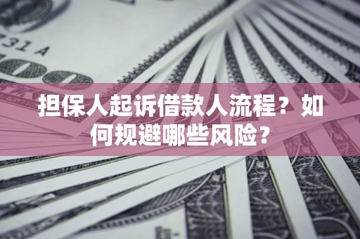 武汉担保人起诉借款人流程？如何规避哪些风险？