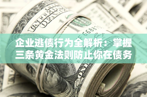 武汉企业逃债行为全解析：掌握三条黄金法则防止你在债务乱局中“踩雷”